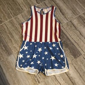 Junk Food Clothing Patriotic Romper Large